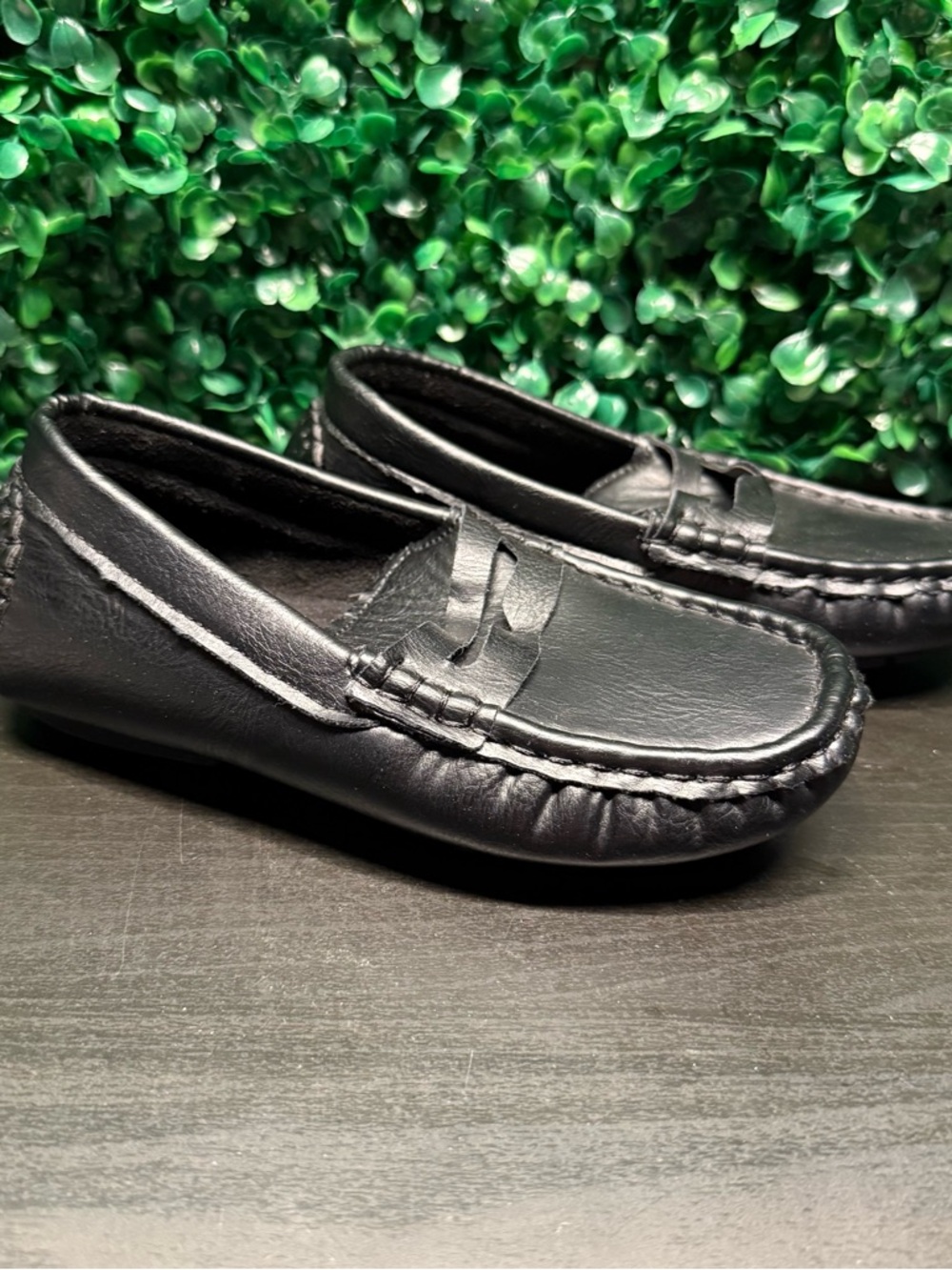 Kids Black Leather Loafer - Classic Slip-On Shoe